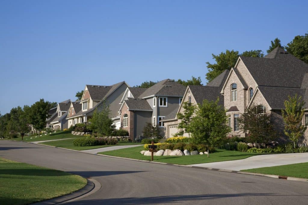 row of homes in a neighborhood